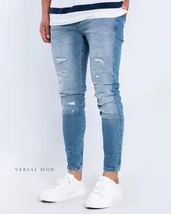 شلوار جين آبي تيره 4001b BERSHKA - فروشگاه پوشاک مردانه ورسای مد