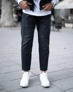 شلوار جين ذغالي 5003d off white - فروشگاه پوشاک مردانه ورسای مد