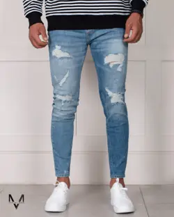 شلوار جین روشن زاپدار