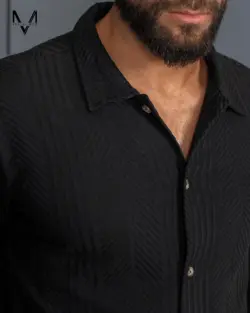 پیراهن راه راه ریز مشکی 312101