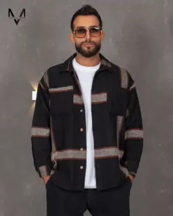 پیراهن پشمی عسلی مشکی 35295