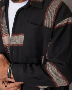 پیراهن پشمی عسلی مشکی 35295