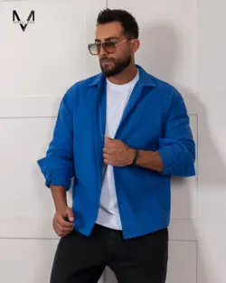 پیراهن پشمی آبی 35298