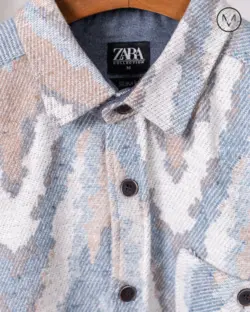 پیراهن پشمی ابروبادی کرم طوسی 35279