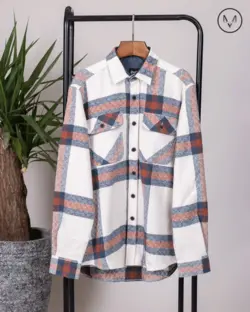 پیراهن پشمی نارنجی شیری 35281