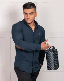 پیراهن بلند سرمه ای 31192