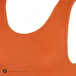 تاپ سارافون ورزشی زنانه چاک دارکوتاه کبریتی NZD | نارنجی | پهلوان شاپ