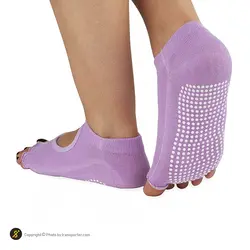 جوراب بدنسازی جلو باز پیلاتس 32042 CHG | بنفش روشن | پهلوان شاپ