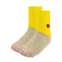 جوراب کوهنوردی طرح نورث فیس TREKKING MID BRS | زرد/صورتی | پهلوان شاپ