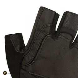 دستکش بدنسازي مچ بند دار نيمه انگشتي طرح ماراتون AR SPORTS-BRS | مشکی | پهلوان شاپ
