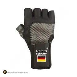 دستکش بدنسازی LORDEX GERMANY MDM | مشکی/طوسی | پهلوان شاپ