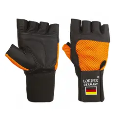 دستکش بدنسازی LORDEX GERMANY MDM | مشکی/نارنجی | پهلوان شاپ