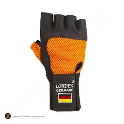 دستکش بدنسازی LORDEX GERMANY MDM | مشکی/نارنجی | پهلوان شاپ