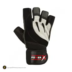 دستکش بدنسازی اشبالت مچ بند دار پاور ایکس BRS | مشکی/طوسی | پهلوان شاپ