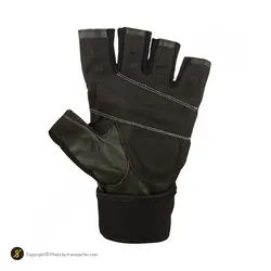 دستکش بدنسازی اشبالت مچ بند دار پاور ایکس BRS | مشکی/طوسی | پهلوان شاپ