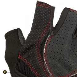 دستکش بدنسازی پددار نیمه انگشتی راجپوت طرح ماراتون 2022 BRS | مشکی/قرمز | پهلوان شاپ