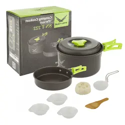 ست ظروف کوهنوردی اسنوهاک یک نفره SN-T222 ABS | طوسی/سبز | پهلوان شاپ