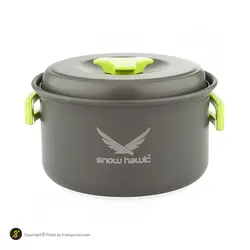 ست ظروف کوهنوردی اسنوهاک یک نفره SN-T222 ABS | طوسی/سبز | پهلوان شاپ