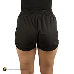 شلوارک ورزشی زنانه بدنسازی طرح ریبوک RBK01 KHS | مشکی/نارنجی | پهلوان شاپ