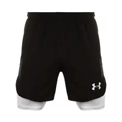 شلوارک ورزشی مردانه رانینگ کشاله بند دار طرح آندرآرمور NZD | مشکی/سفید | پهلوان شاپ