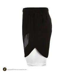 شلوارک ورزشی مردانه رانینگ کشاله بند دار طرح آندرآرمور NZD | مشکی/سفید | پهلوان شاپ