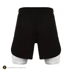 شلوارک ورزشی مردانه رانینگ کشاله بند دار طرح آندرآرمور NZD | مشکی/سفید | پهلوان شاپ