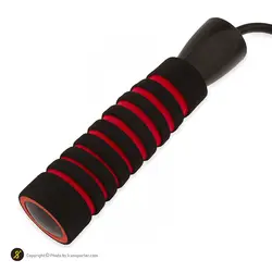 طناب ورزشی بدنسازی گلدن استار دسته اسفنجی GS-932 BRS | مشکی/قرمز | پهلوان شاپ
