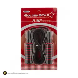 طناب ورزشی بدنسازی گلدن استار دسته اسفنجی GS-932 BRS | مشکی/قرمز | پهلوان شاپ