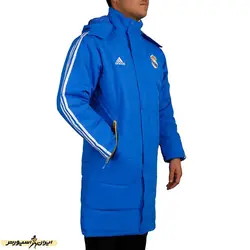 کاپشن مردانه فوتبال ریال مادرید آدیداس بلند NZD | آبی | پهلوان شاپ