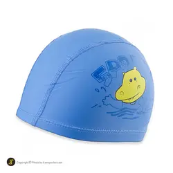 کلاه شنا بچه گانه PU - YONGBO HMK | آبی/زرد | پهلوان شاپ