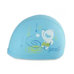 کلاه شنا بچه گانه PU - YONGBO HMK | سفید/زرد | پهلوان شاپ