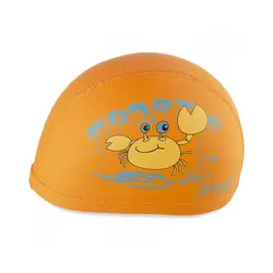 کلاه شنا بچه گانه PU - YONGBO HMK | نارنجی/زرد | پهلوان شاپ