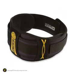 کمربند بدنسازی پاورلیفتینگ چسبی فیتنس دوبل گلدن پاور MDM | بنفش/مشکی | پهلوان شاپ