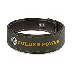 کمربند بدنسازی پاورلیفتینگ سگک جفتی گلدن پاور MDM | طوسی/مشکی | پهلوان شاپ