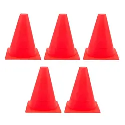 مانع تمرین فوتبال مخروطی ۲۰ سانتیمتری ژله ای بسته 5 عددی DST | گلبهی | پهلوان شاپ