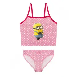 مایو شنا بچه گانه دخترانه دو تکه طرح دار ME | صورتی | پهلوان شاپ