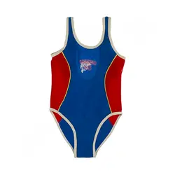 مایو شنا بچه گانه دخترانه یک تکه DOLPHIN MGH | آبی/قرمز | پهلوان شاپ