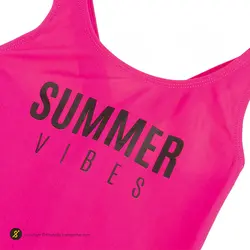 مایو شنا بچه گانه دخترانه یک تکه SUMMER VIBES HMK | صورتی | پهلوان شاپ