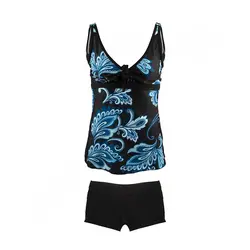 مایو شنا زنانه دو تکه دامنی 5721345- Fashion Concept NZD | مشکی/آبی | پهلوان شاپ