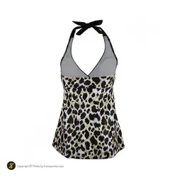 مایو شنا زنانه دو تکه دامنی 5736352- Fashion Concept NZD | مشکی/کرم | پهلوان شاپ