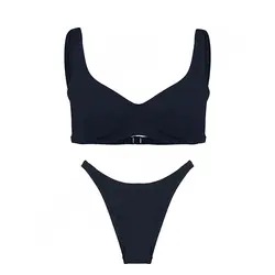 مایو شنا زنانه دوتکه بیکینی فنردار MODA ITALIA002 MGH | سرمه ای | پهلوان شاپ
