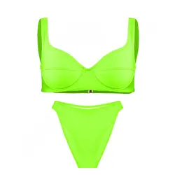 مایو شنا زنانه دوتکه بیکینی فنردار MODA ITALIA003 MGH | سبز | پهلوان شاپ