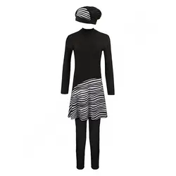 مایو شنا زنانه سه تکه اسلامی Fashion Concept - 5821536 NZD | مشکی/سفید | پهلوان شاپ