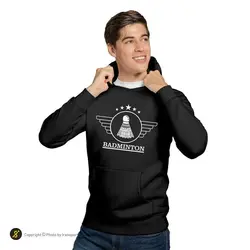 هودی ورزشی بدمینتون فشن لاین BDMNTN‌ 49 | مشکی/سفید | پهلوان شاپ