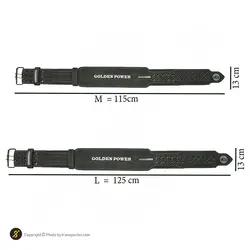 کمربند بدنسازی چرم سگک دار دوبل گلدن پاورلیفتینگ سوپر پرو MDM | طوسی | پهلوان شاپ