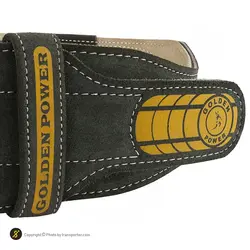 کمربند بدنسازی چرم سگک دار دوبل گلدن پاورلیفتینگ MAX | طوسی | پهلوان شاپ