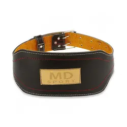 کمربند بدنسازی چرم گاومیش BLT -11 MDM | مشکی/نارنجی | پهلوان شاپ