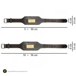 کمربند بدنسازی چرم گاومیش BLT -11 MDM | مشکی/نارنجی | پهلوان شاپ