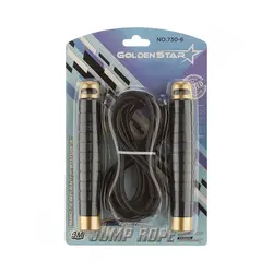 طناب ورزشی بدنسازی گلدن استار BRS 6-730 | مشکی/طلایی | پهلوان شاپ