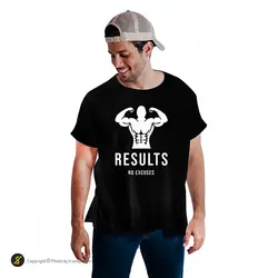 تیشرت ورزشی بدنسازی فشن لاین FTNS 156 | مشکی/سفید | پهلوان شاپ